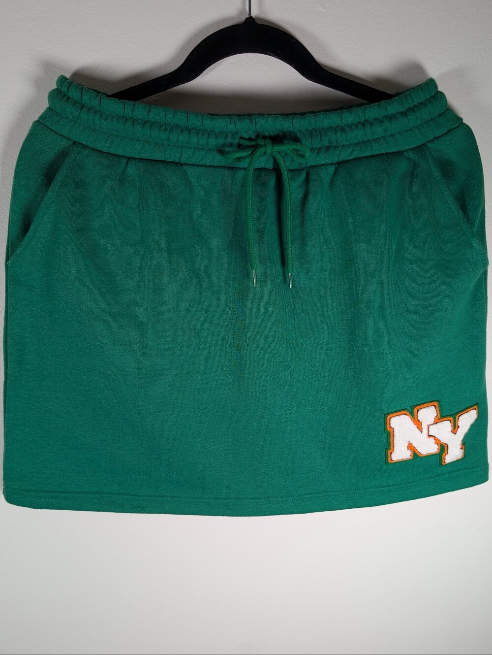 Refuge Green Drawstring Waist Skirt with NY Logo Tag NWT